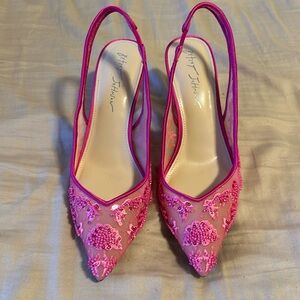 Pink Betsey Johnson Slingback Heels